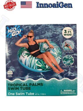 Title: Bestway H2OGO! Tropical Palms Swim Tube Inflatable Pool Float 47" NIB